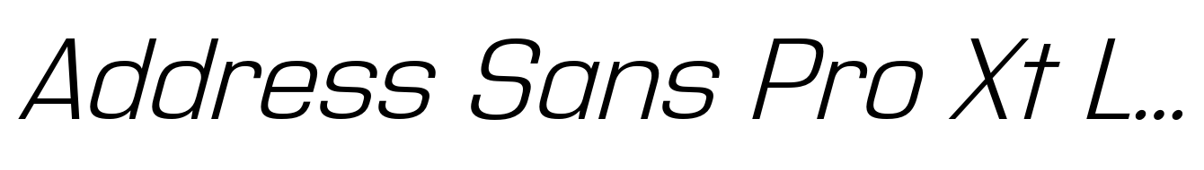 Address Sans Pro Xt Light Italic